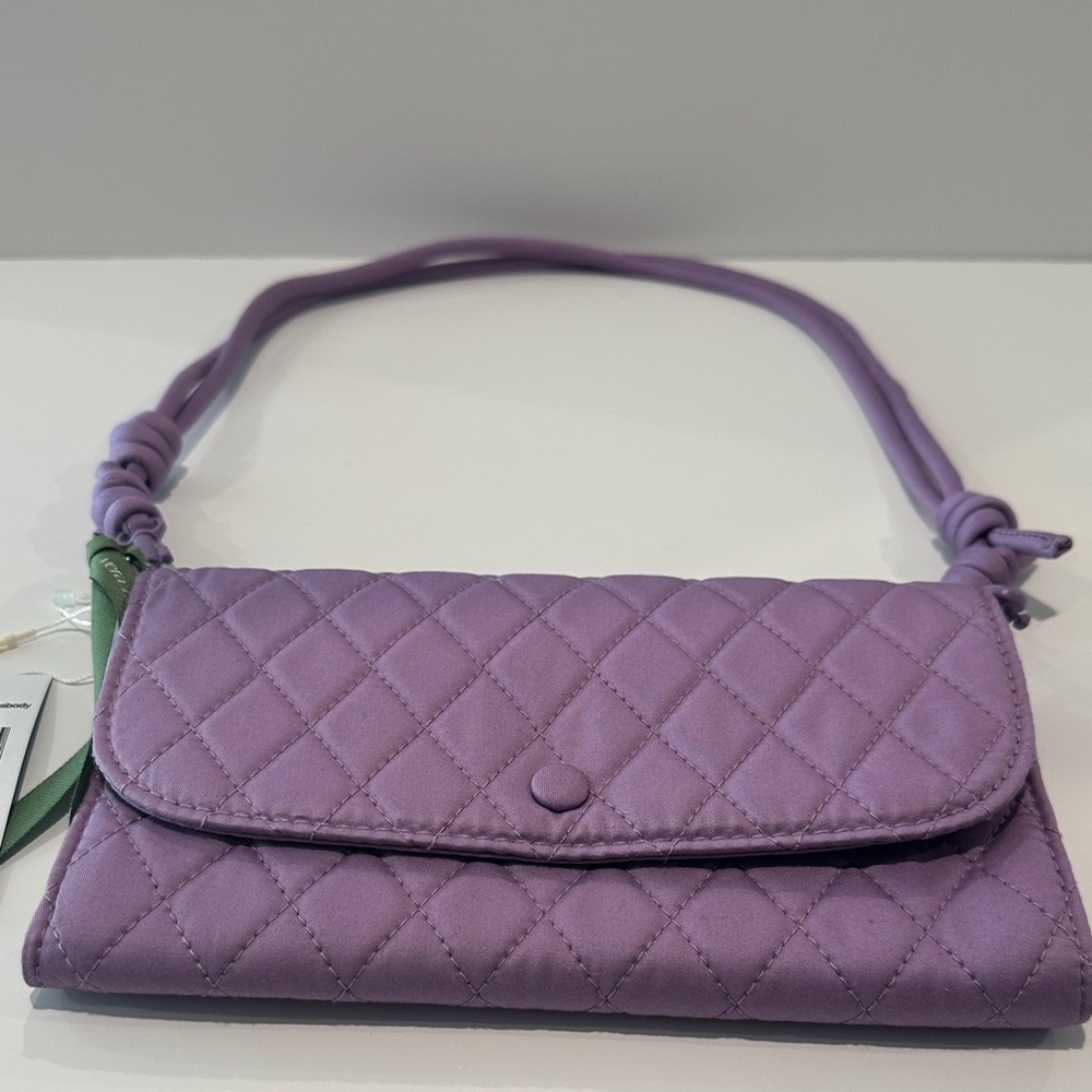 NWT Vera Bradley Purple Rhapsody Wildwood Wallet Detachable/Adjustable Crossbody